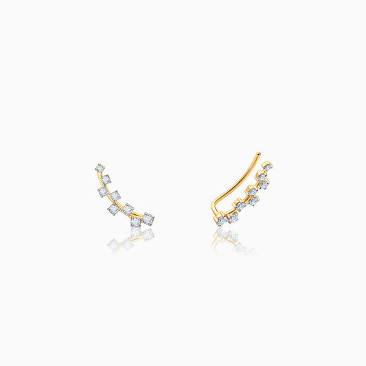 Gold Delightful Sparkle Diamond Ear Cuffs