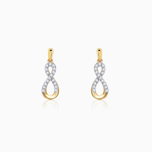 Gold Infinity Glow Diamond Earrings