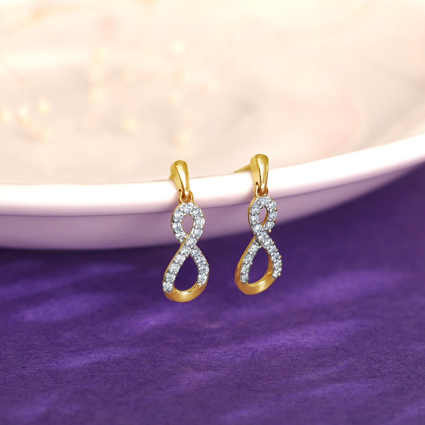 Gold Infinity Glow Diamond Earrings