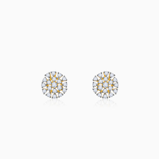 Gold Floral Earrings with Lab Grown Diamonds - Bold Elegance
