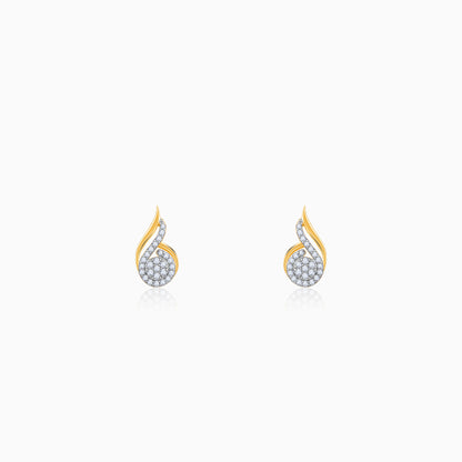 Gold Sparkling Flow Diamond Earrings