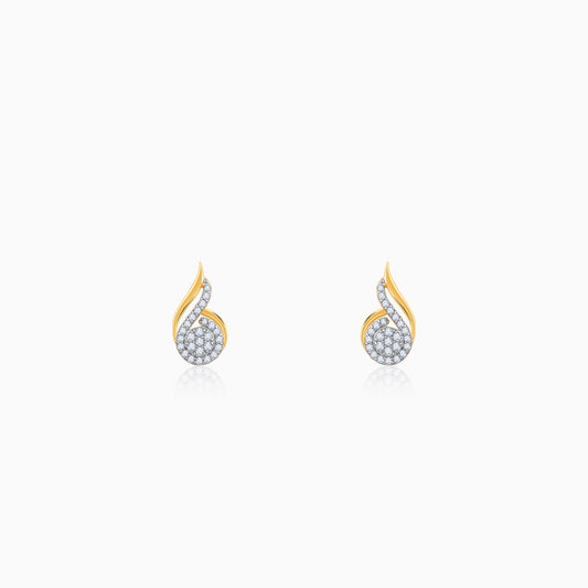 Gold Sparkling Flow Diamond Earrings