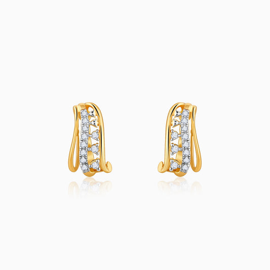 Gold Illumine Diamond Hoop Earrings