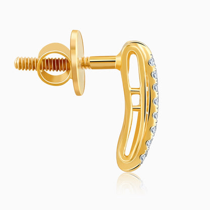 Gold Illumine Diamond Hoop Earrings