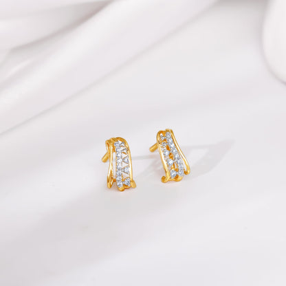 Gold Illumine Diamond Hoop Earrings