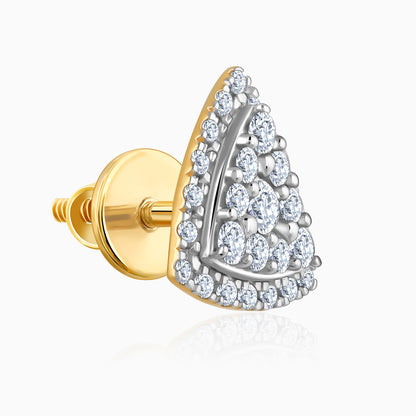 Gold Glitter Punch Diamond Earrings