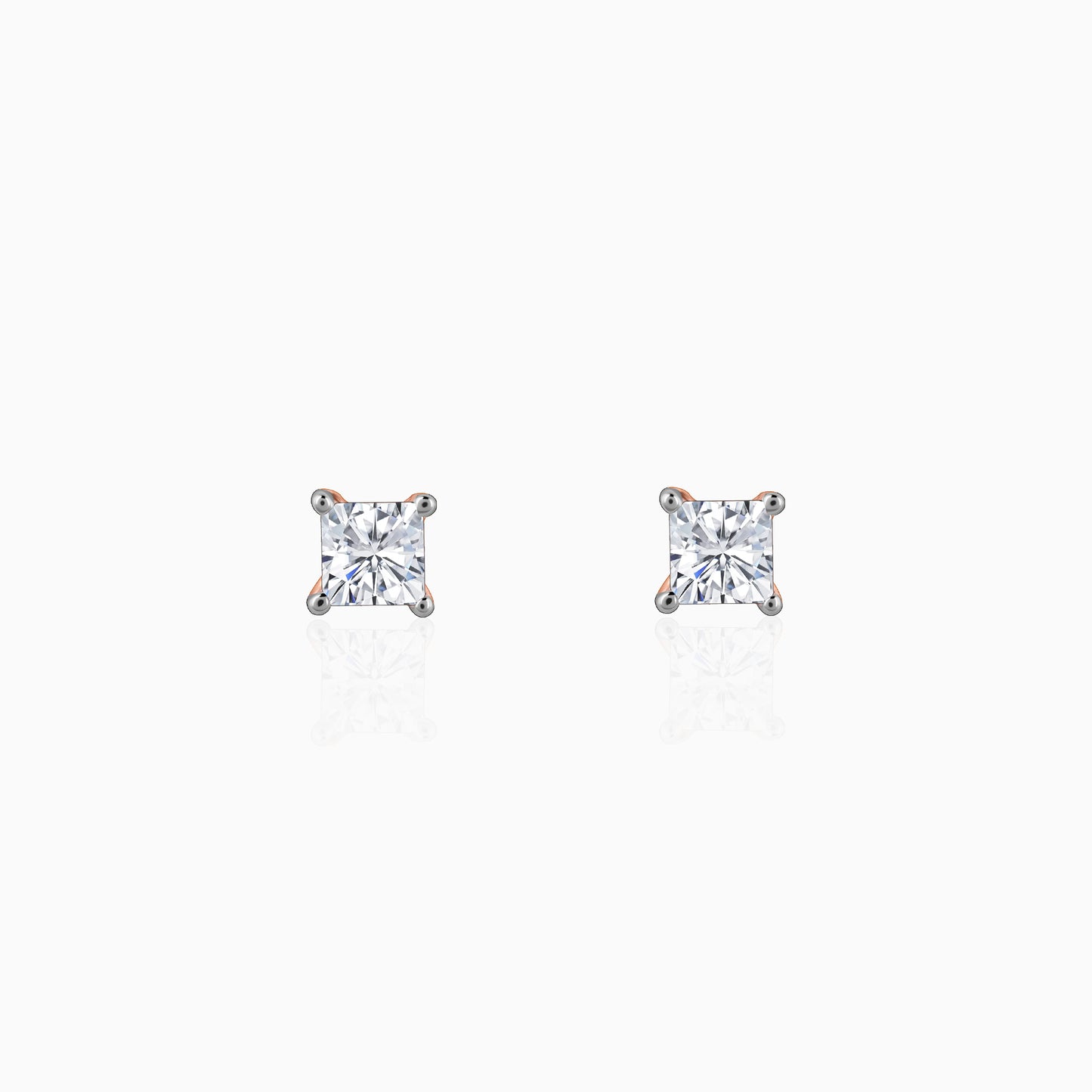 Rose Gold Pretty Diamond Studs