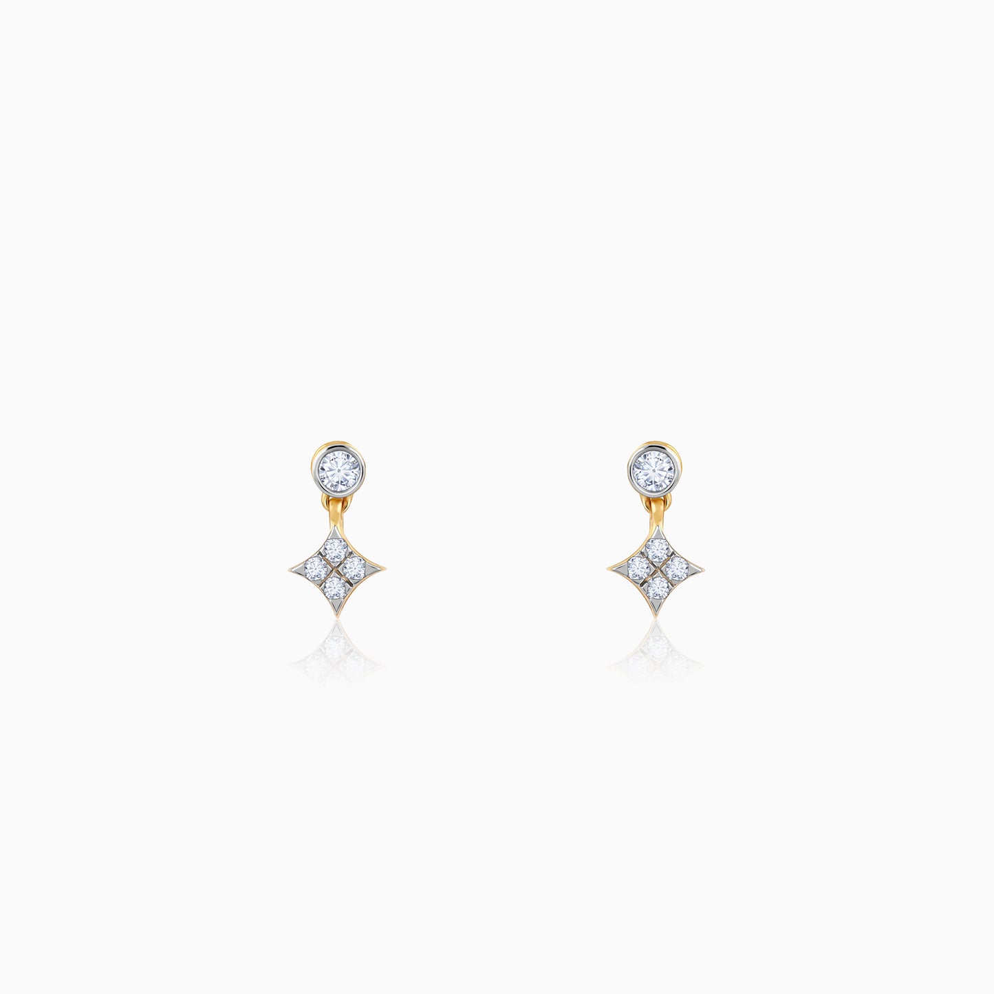 Gold Cubic Glow Diamond Earrings