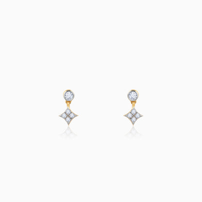 Gold Cubic Glow Diamond Earrings