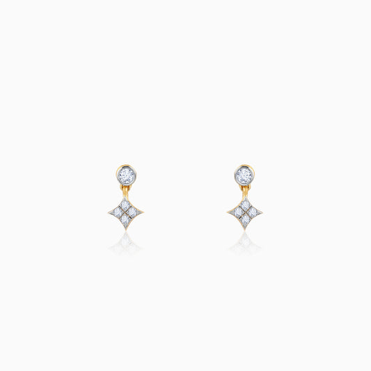 Gold Cubic Glow Diamond Earrings