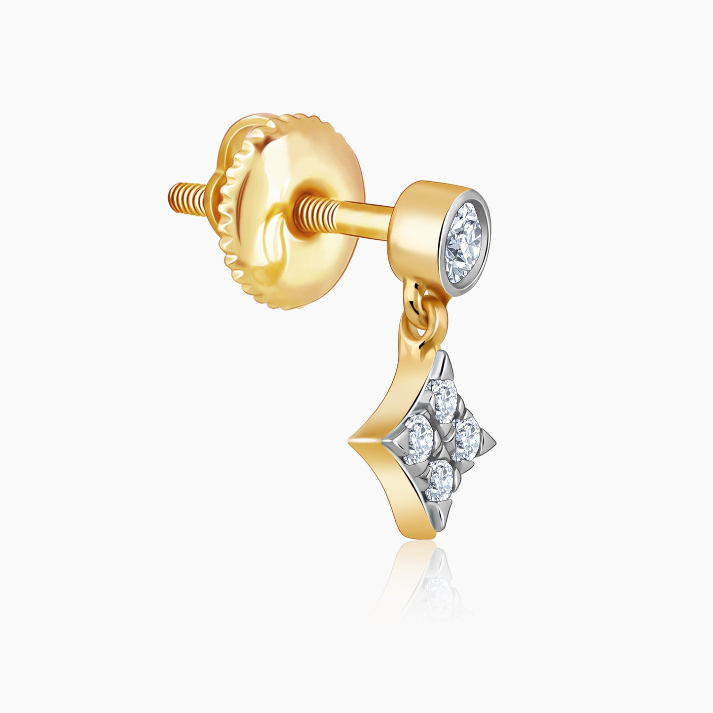 Gold Cubic Glow Diamond Earrings