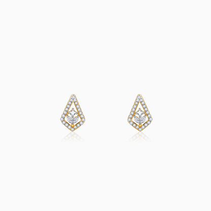 Gold Sacred Flame Diamond Earrings