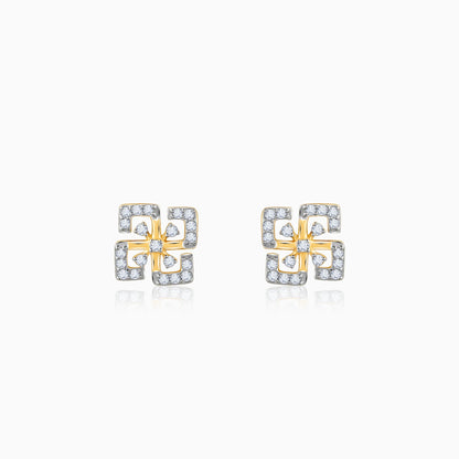 Gold Quadrado Diamond Earrings