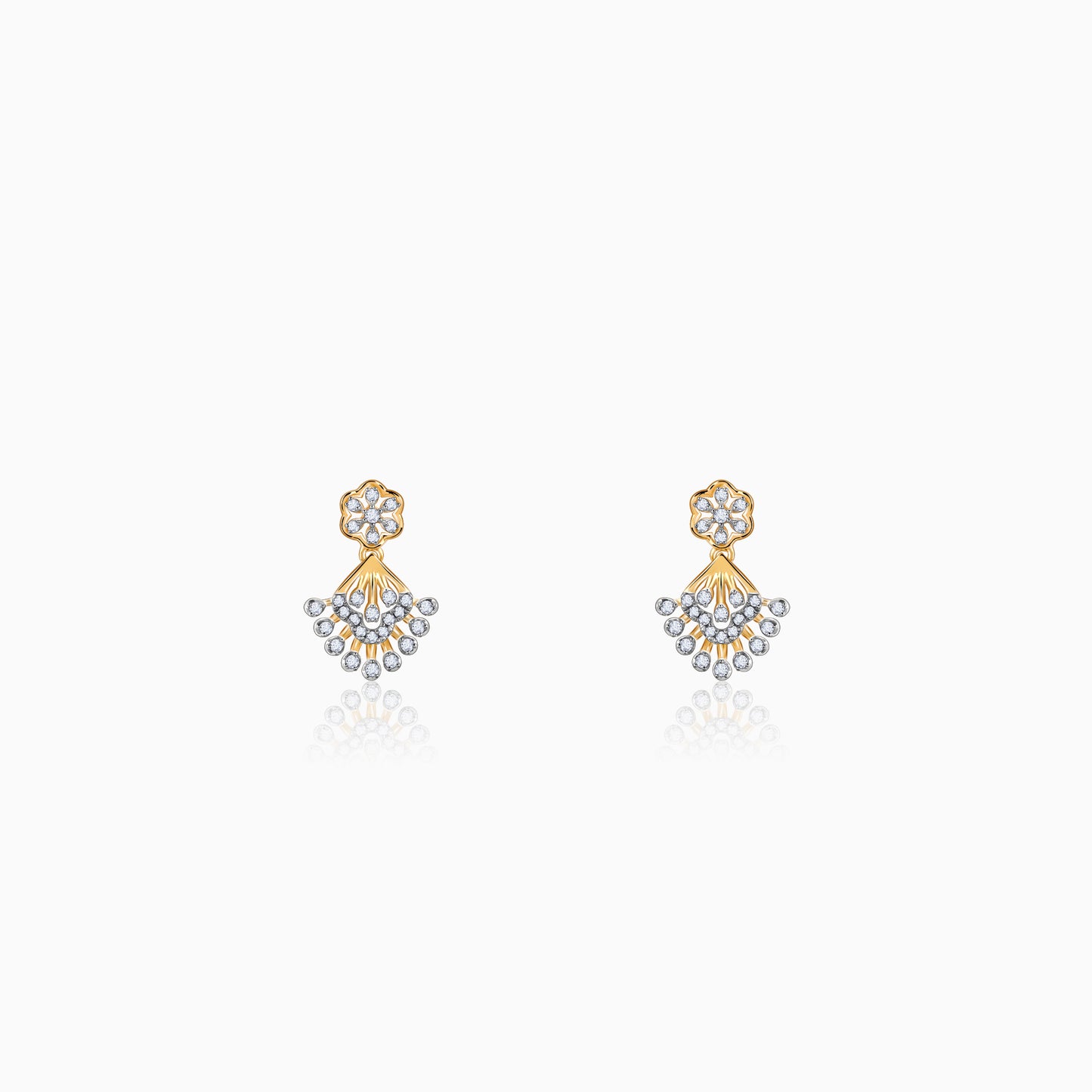 Gold Fancy Bloom Diamond Earrings