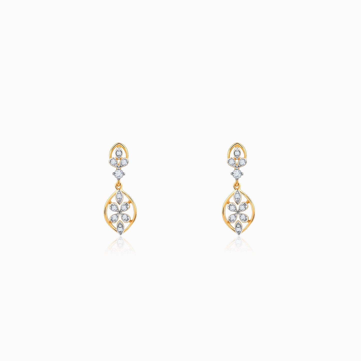 Gold Pretty Dangler Diamond Earrings