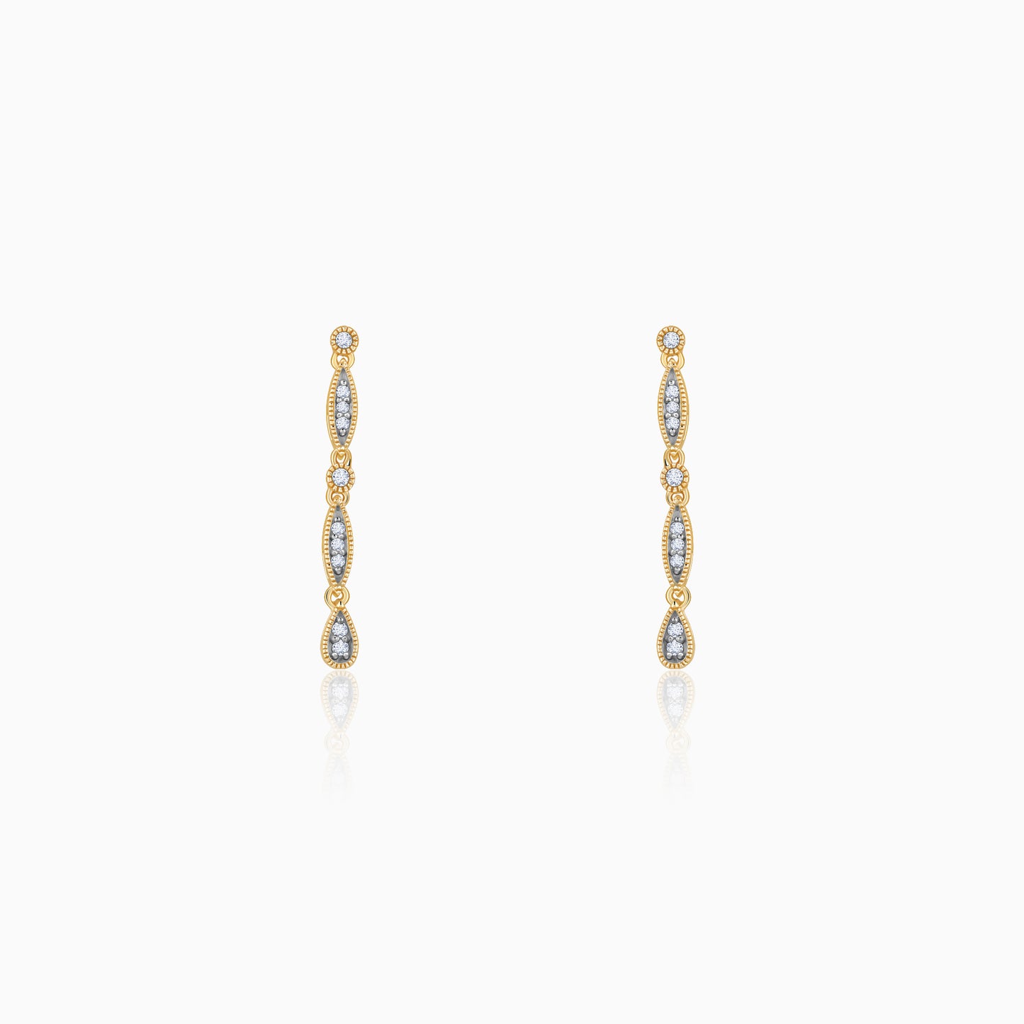 Gold Petal Promise Diamond Earrings