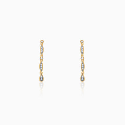 Gold Petal Promise Diamond Earrings