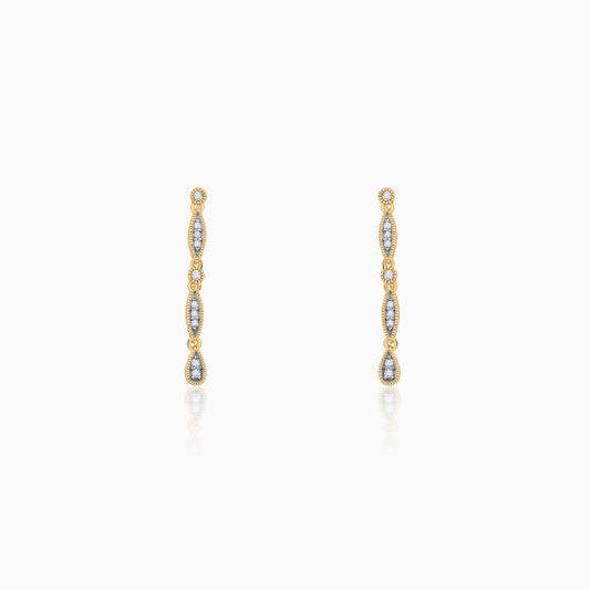 Gold Petal Promise Diamond Earrings