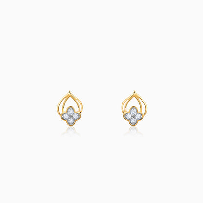 Gold Pure Clover Diamond Earrings