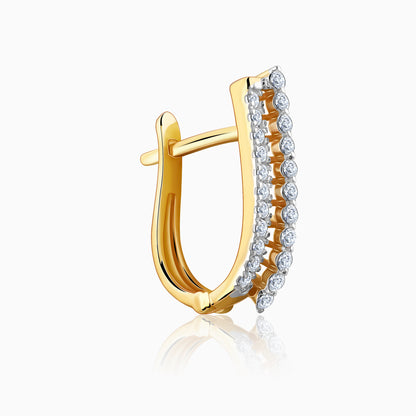 Gold Celestra Magic Diamond J-Hoop Earrings