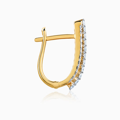 Gold Celestra Magic Diamond J-Hoop Earrings