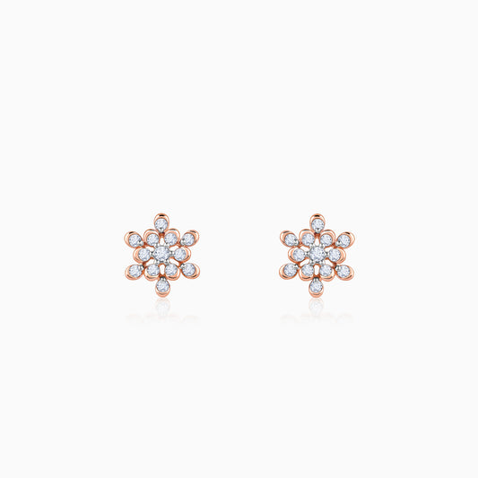 Rose Gold Magnetiq Diamond Studs with diamonds set in rose gold.