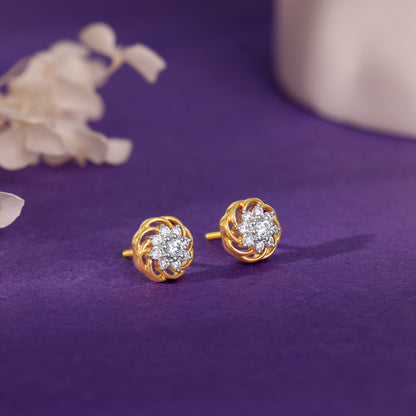 Gold Blooming Beauty Diamond Earrings