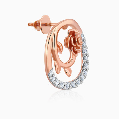 Rose Gold Blissful Shine Diamond Earrings