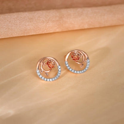 Rose Gold Blissful Shine Diamond Earrings