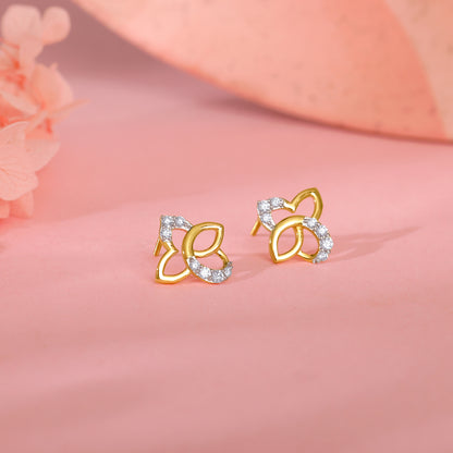 Gold True Blossom Diamond Earrings