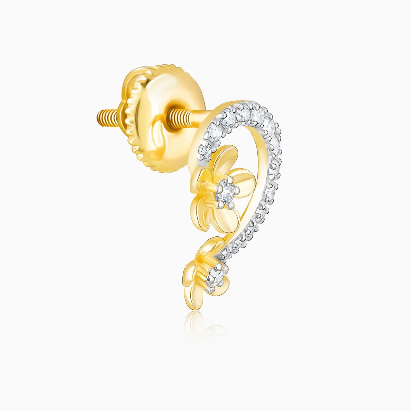 Gold Sumptuous Flower Diamond Earrings