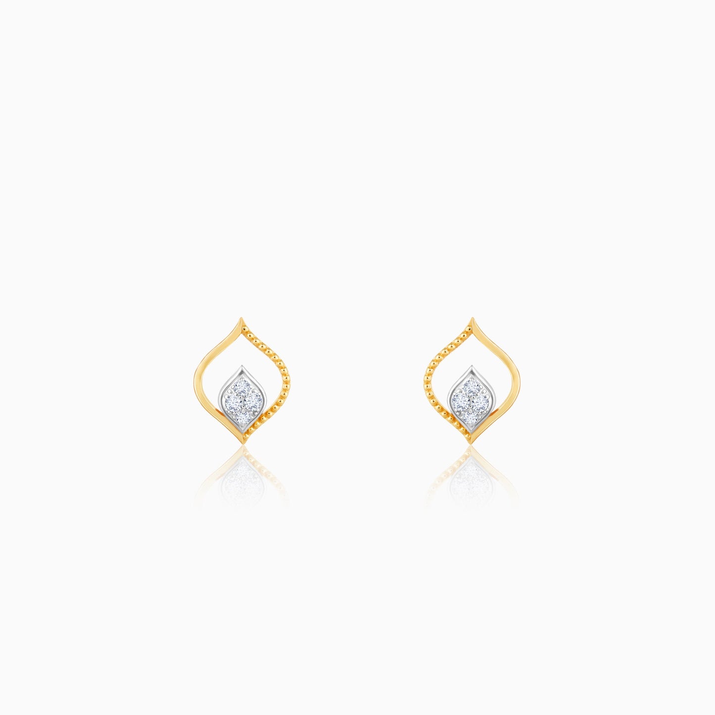 Gold Dancing Flame Diamond Earrings