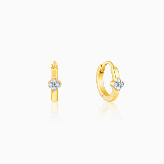 Gold Lovely Floral Diamond Earrings