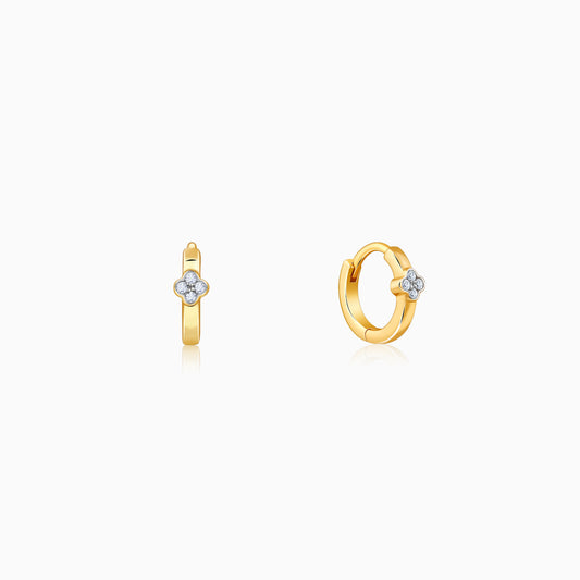 Gold Lovely Floral Diamond Earrings