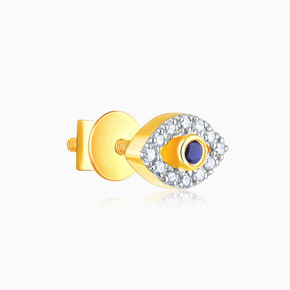Gold Evil Eye Diamond Earrings