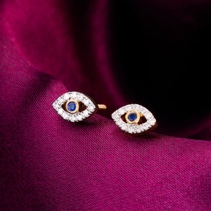 Gold Evil Eye Diamond Earrings
