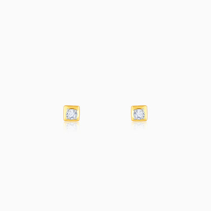 Gold Fair and Square Diamond Earrings