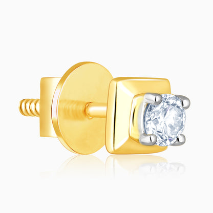 Gold Fair and Square Diamond Earrings