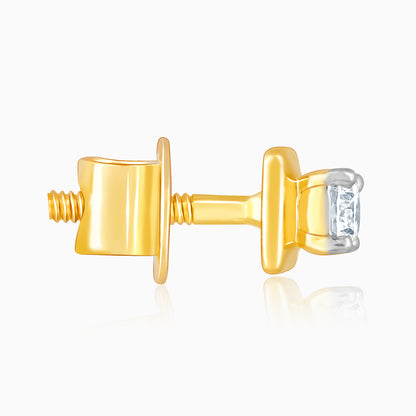 Gold Fair and Square Diamond Earrings