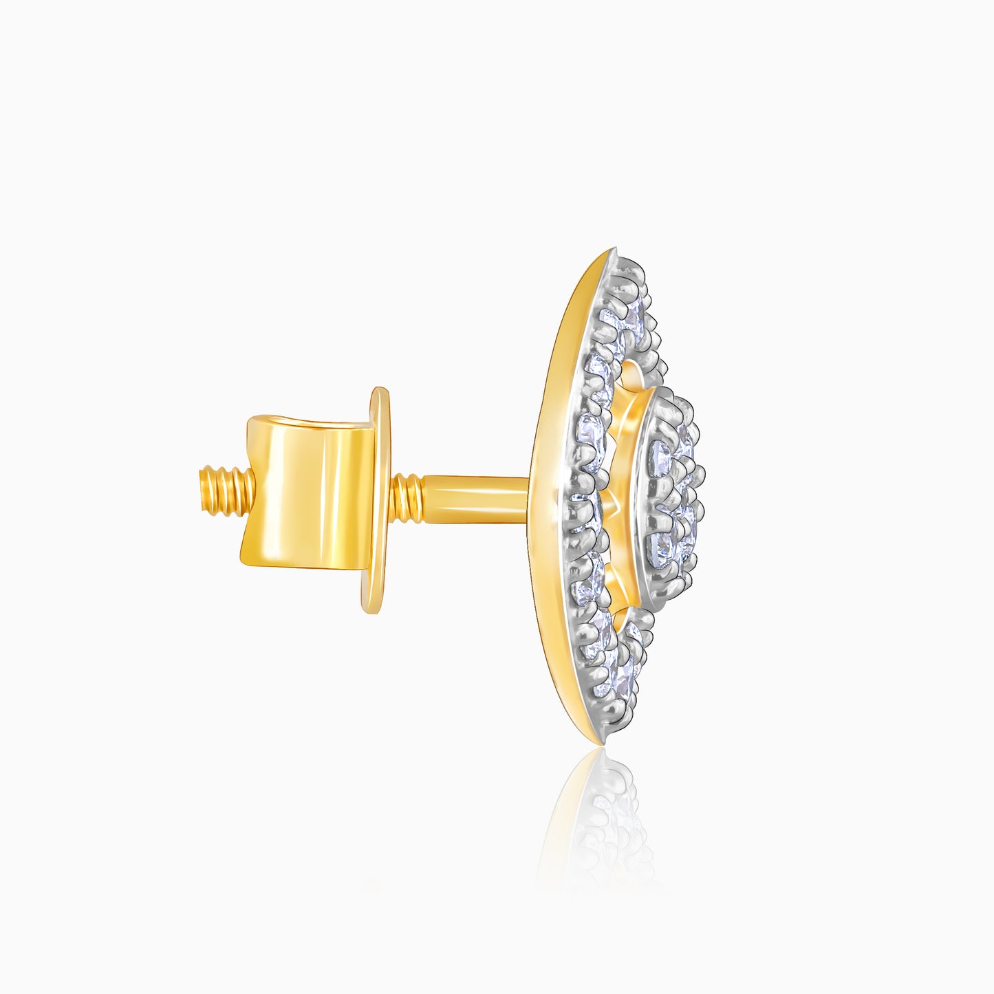 Gold Blooming Fusion Diamond Earrings