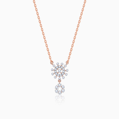 Rose Gold Floral Glimmer Diamond Necklace