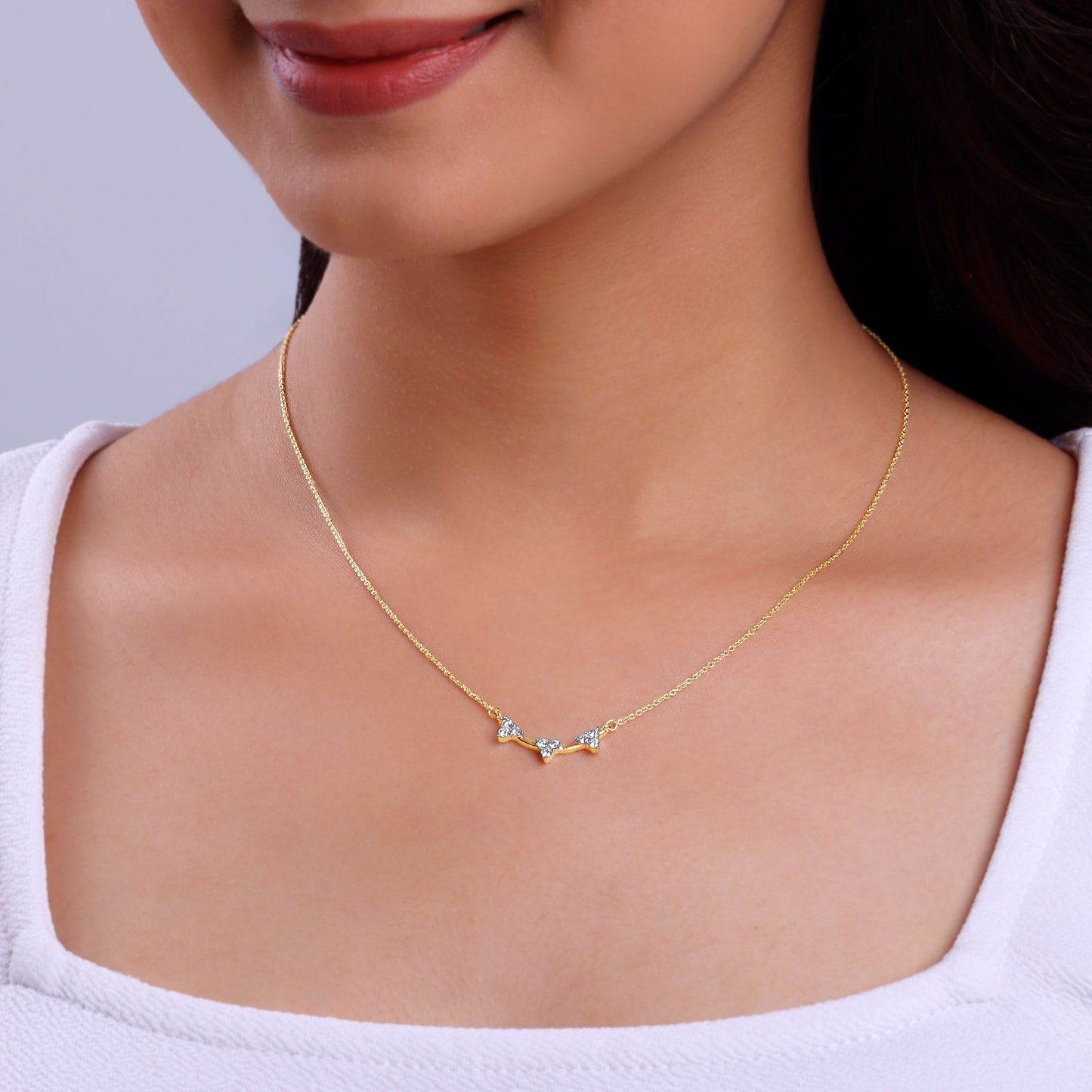 Gold Love Trinity Diamond Necklace