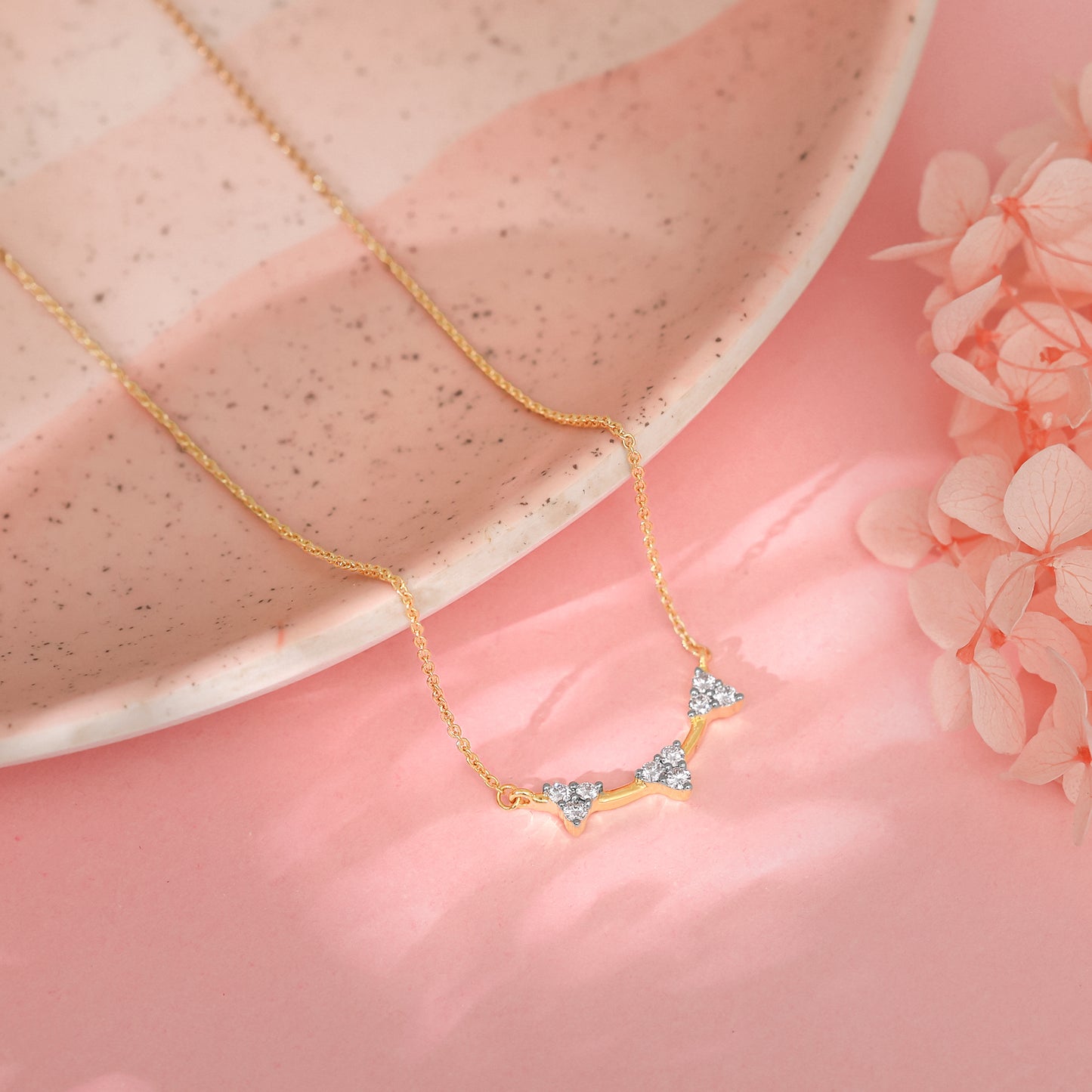 Gold Love Trinity Diamond Necklace