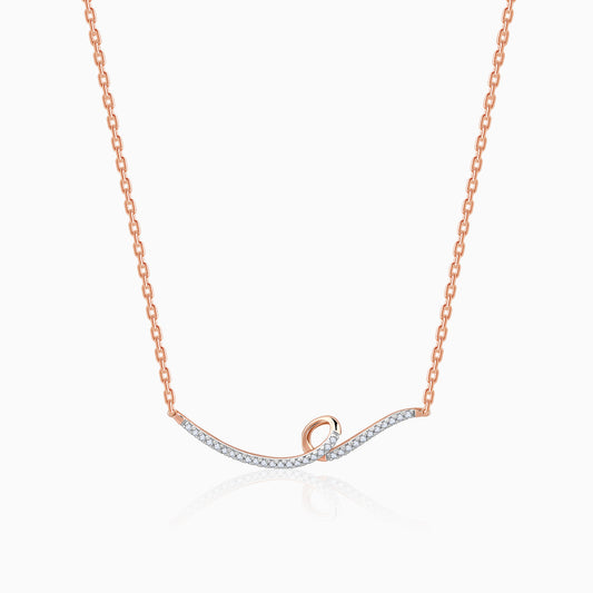 Rose Gold Swirl Diamond Necklace