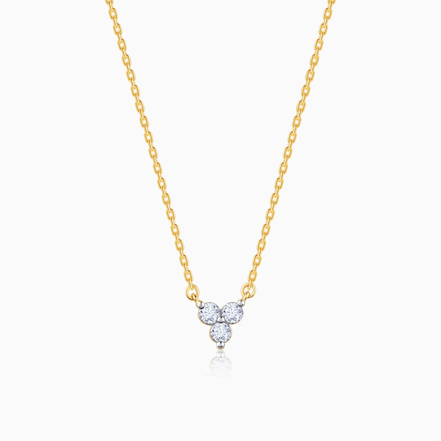 Gold Triple Circle Diamond Necklace