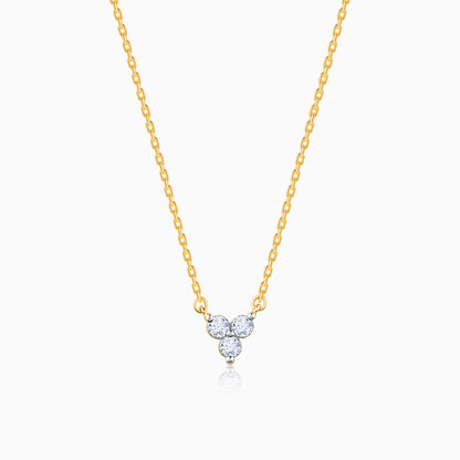 Gold Triple Circle Diamond Necklace