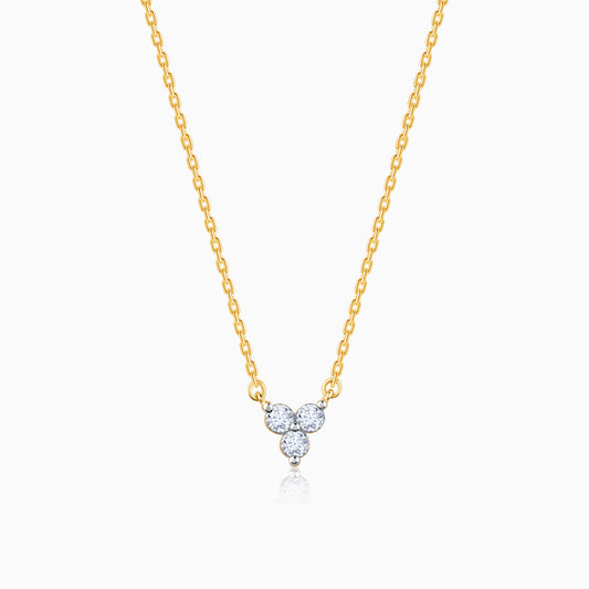 Gold Triple Circle Diamond Necklace