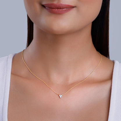 Gold Triple Circle Diamond Necklace