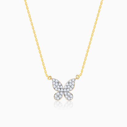 Gold Papillon Diamond Necklace