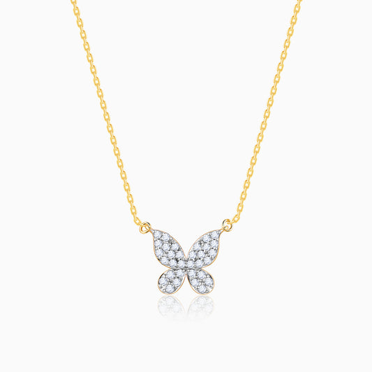 Gold Papillon Diamond Necklace